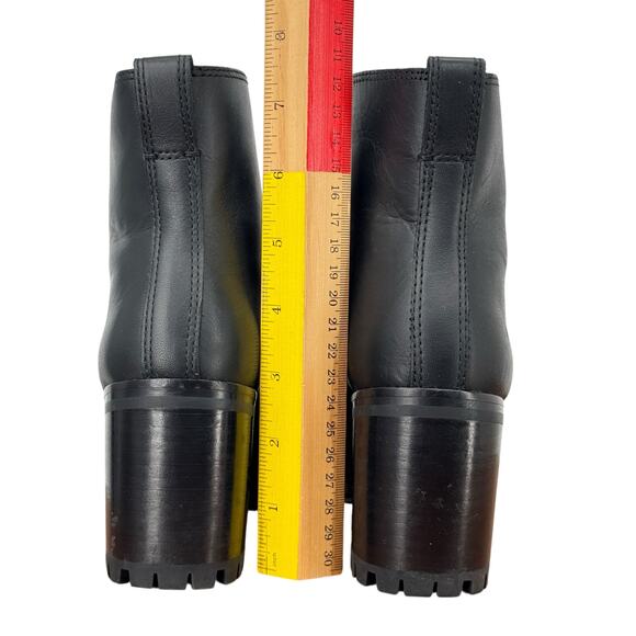 Madewell The Alyce Lug sole Boot Leather Women's SZ 5.5 Black Modern Luxe Casual - Picture 4 of 10